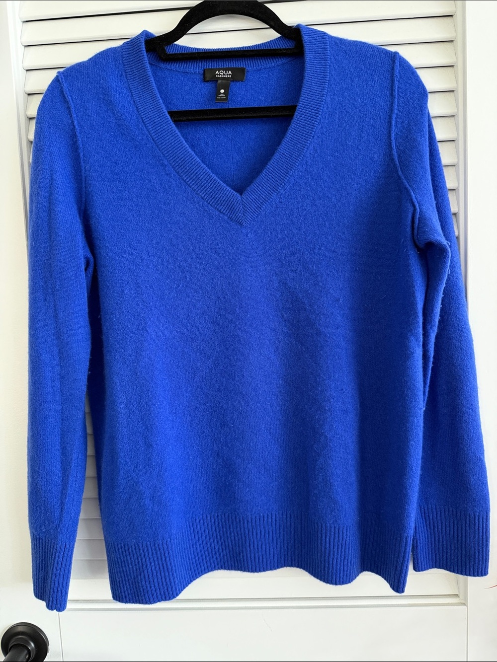 Bloomingdale’s cashmere Aqua Sweater